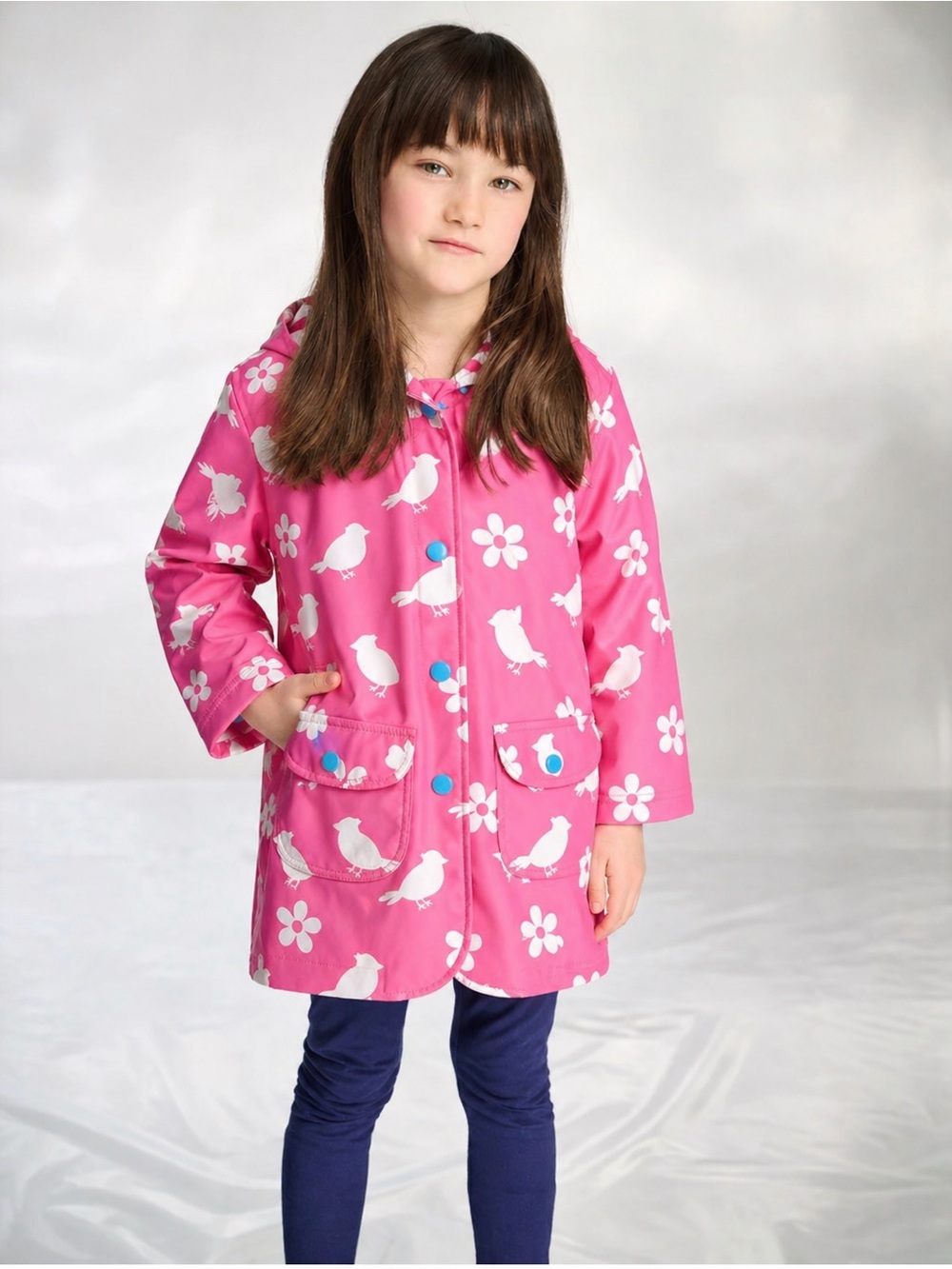 Hatley Girls Button-Up Rain Jacket